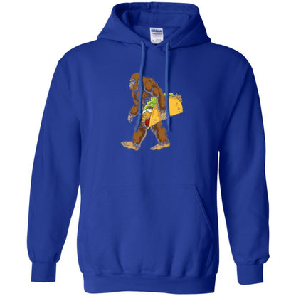 Camping T-shirt Bigfoot Sasquatch Carrying Taco Royal