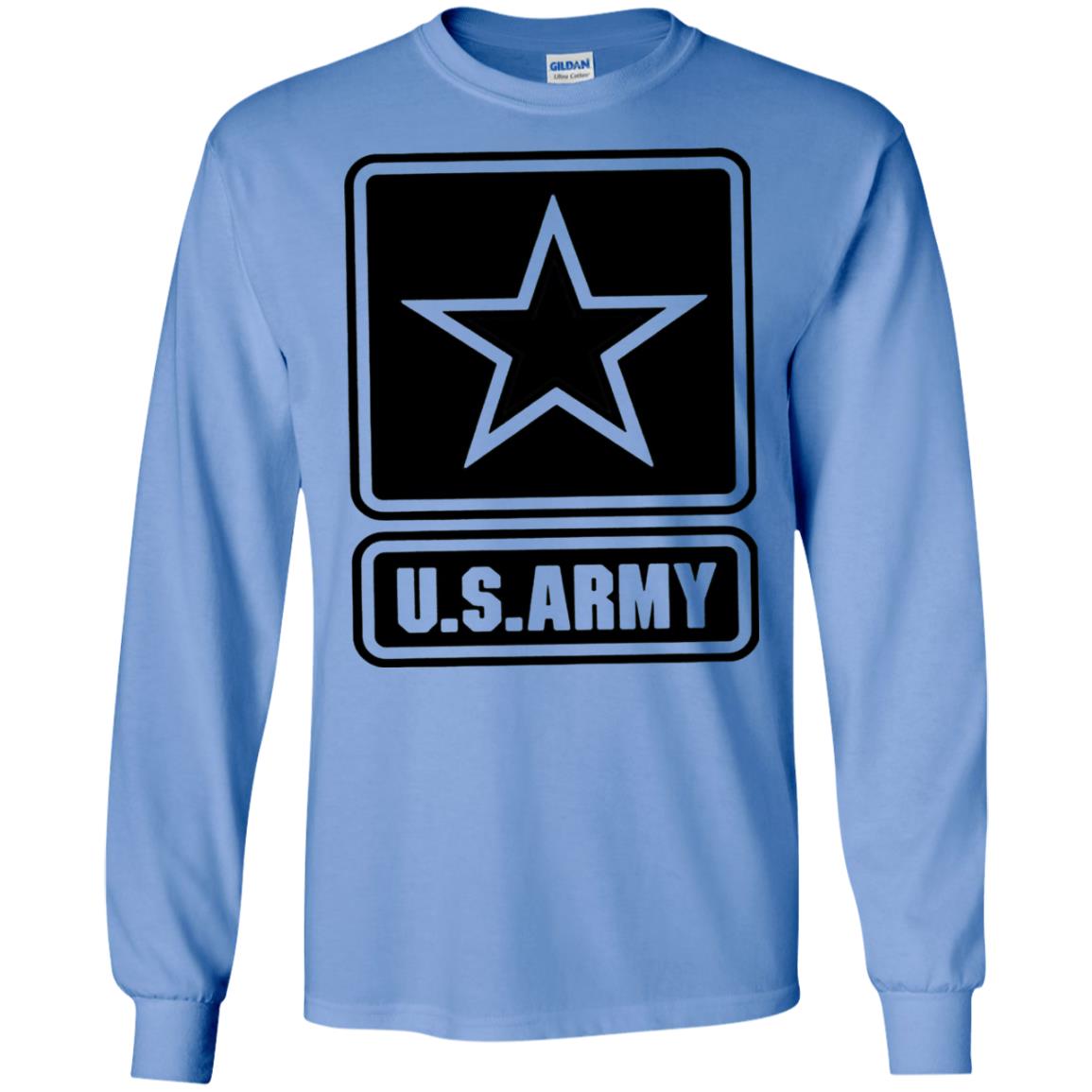 Us Army Black Logo United States Design T-shirt Carolina Blue