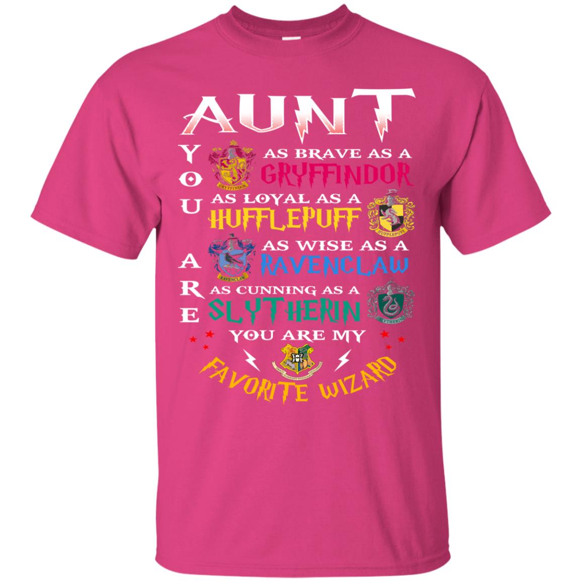 Aunt My Favorite Wizard Harry Potter Fan T-shirt Heliconia