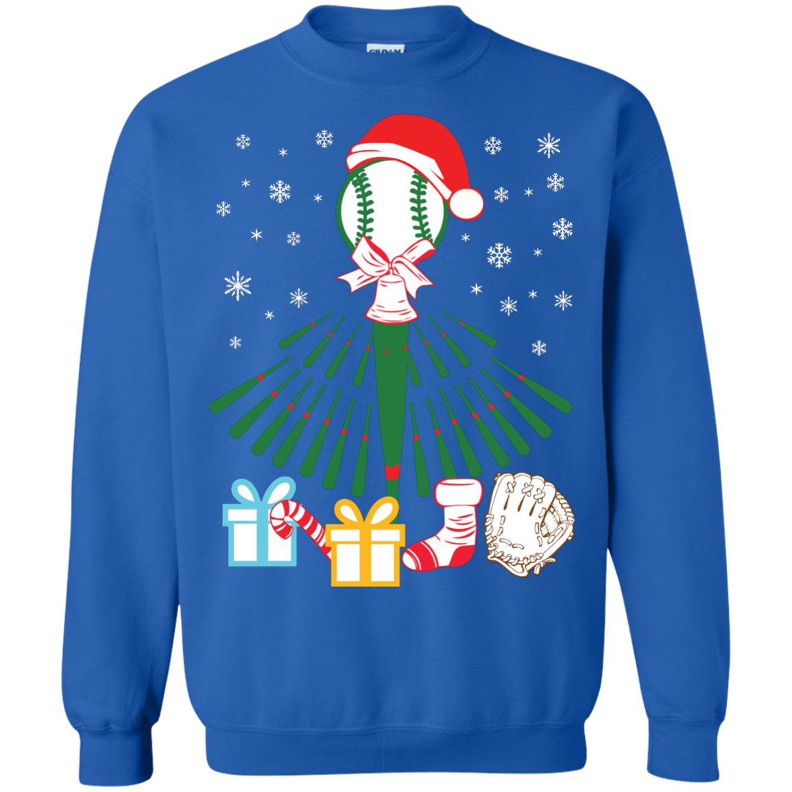Baseball Christmas T-Shirt Royal