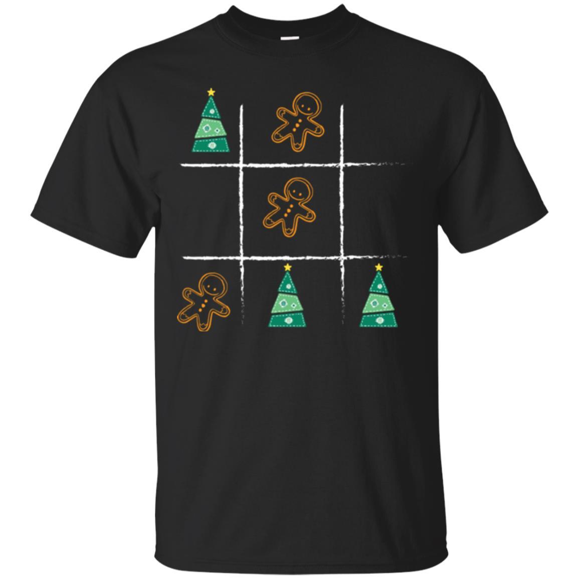 Christmas T-shirt Tic Tac Toe Board Game Black