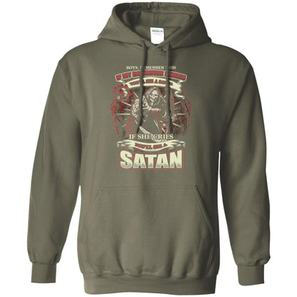 Boys Remember This If My Daughter Smiles You Will See A Santa If She Cries You Will See A Satan Military Green