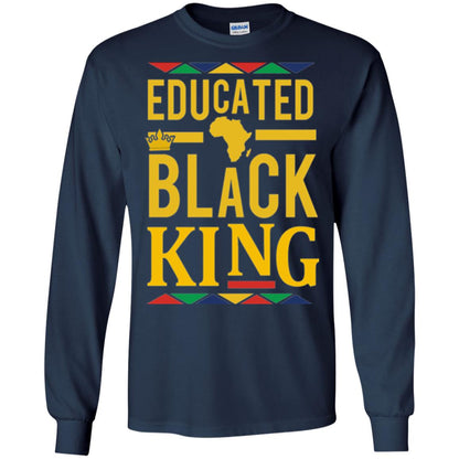 African Dna Pride T-shirt Dashiki Educated Black King Navy