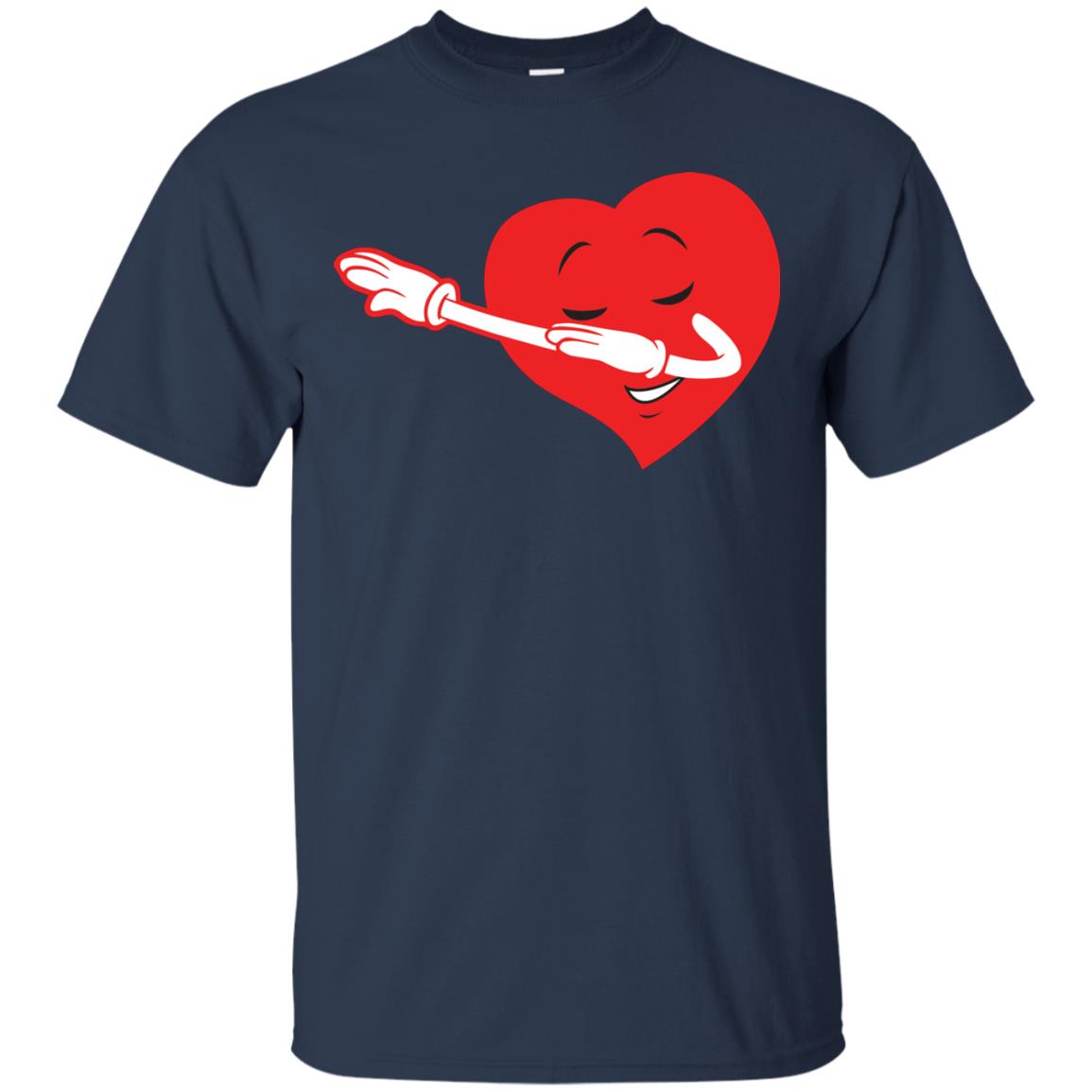 Valentine_s Day T-shirt Dabbing Heart Navy