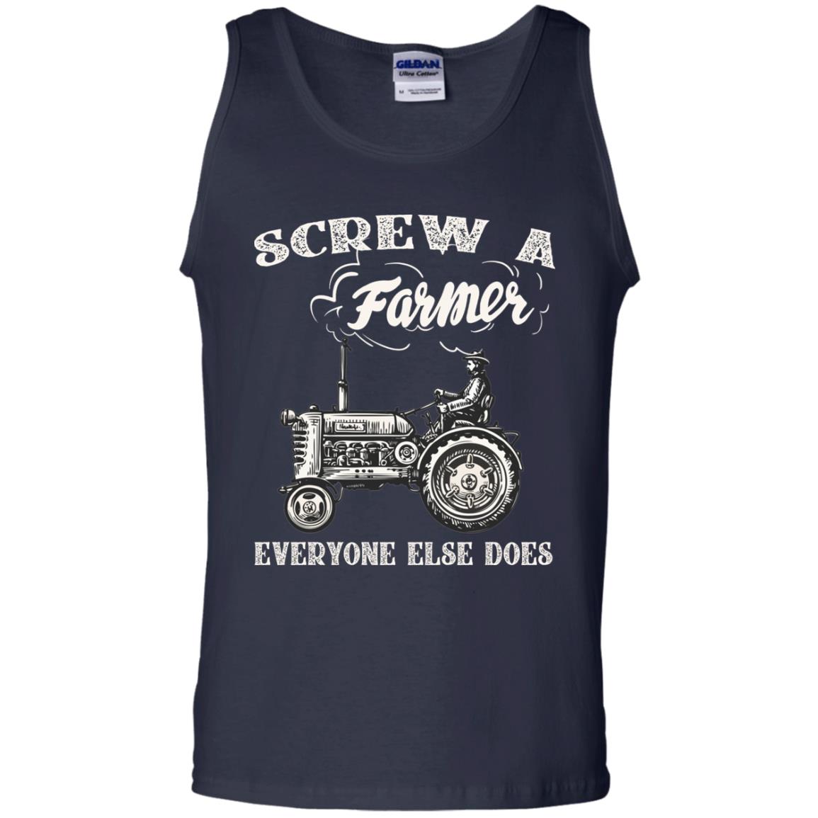 Screw A Farmer Everyone Else Does Farming Shirt Navy