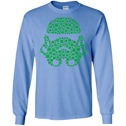 Stormtrooper Clovers St. Patrick_s Graphic T-shirt Carolina Blue