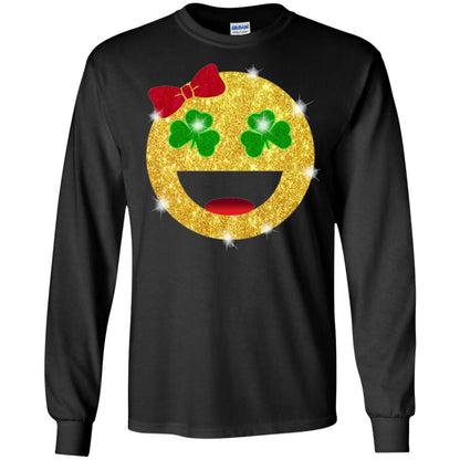 Happy Gold Blink Emoji Saint Patrick's Day T-shirt Black