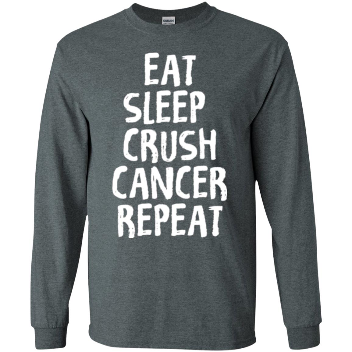 Eat Sleep Crush Cancer Repeat Fight Strength T-shirt Dark Heather