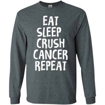 Eat Sleep Crush Cancer Repeat Fight Strength T-shirt Dark Heather