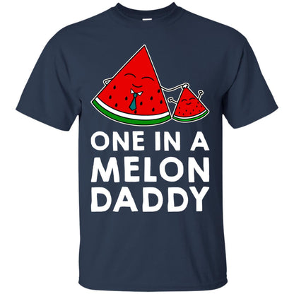 One In A Melon Daddy Funny Summer Melon Fruit Shirt Navy