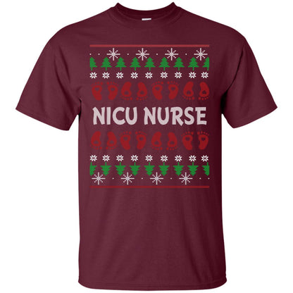 Nicu Nurse Nursing X-mas Christmas Gift Shirt Maroon