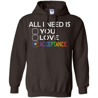 All I Need Is Acceptance Lgbt Shirt Dark Chocolate