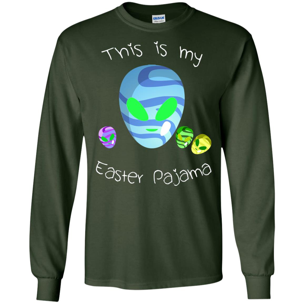 Easter Pajama Alien Shirt Forest Green
