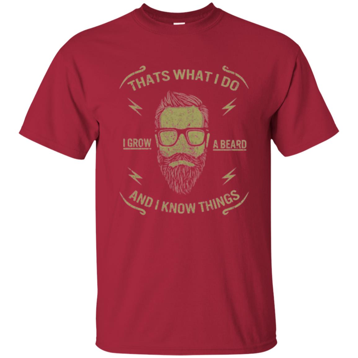 Funny Joke Retro Vintage T-shirt That What I Do I Grow A Beard Cardinal