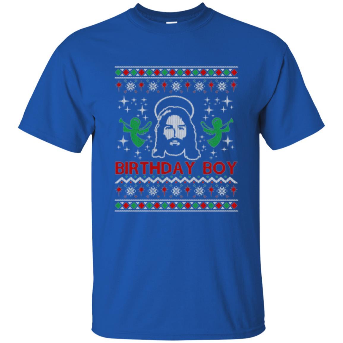 Christmas T-shirt Jesus Birthday Boy Ugly Christmas Sweater Royal