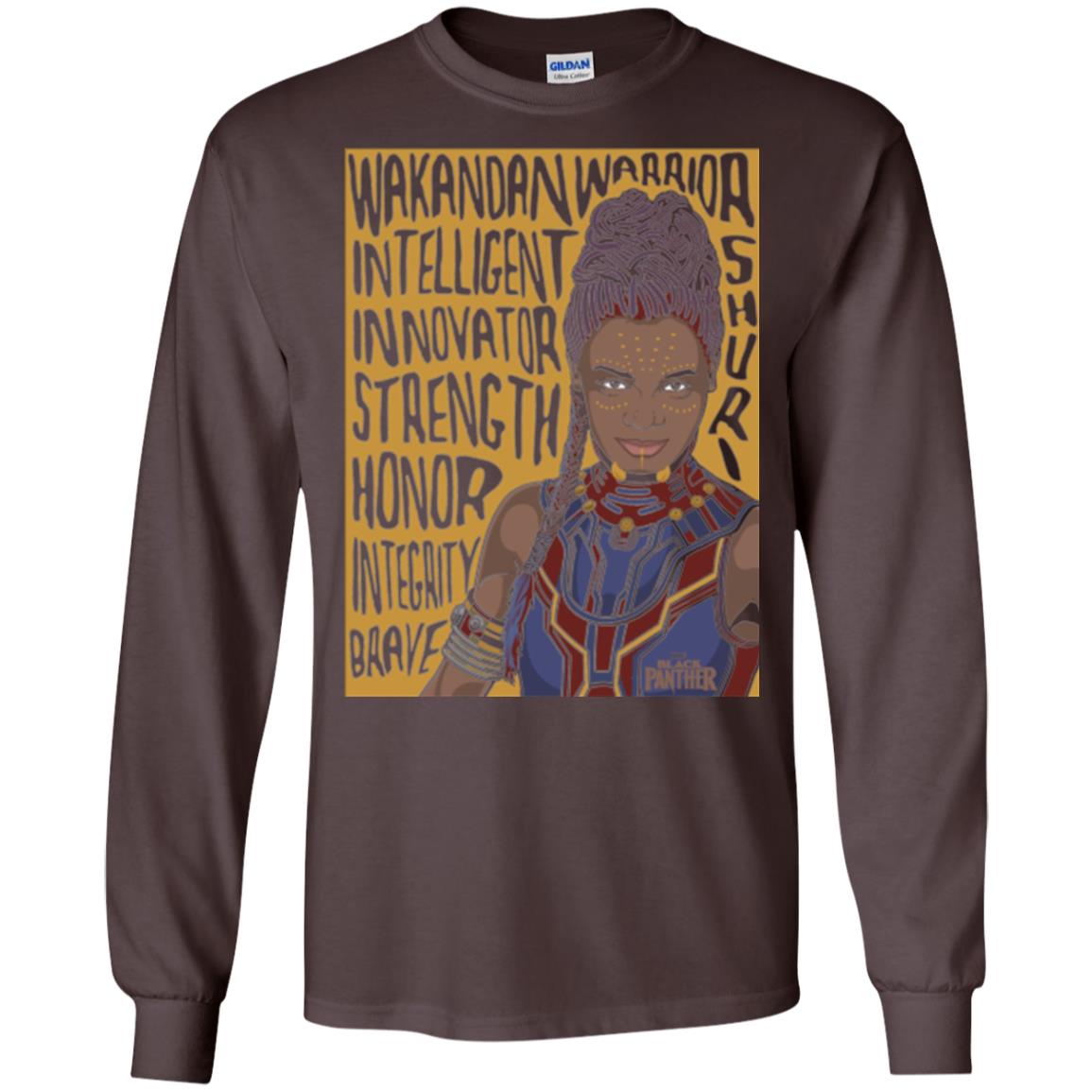 Black Panther Movie Shuri Word Art T-shirt Dark Chocolate