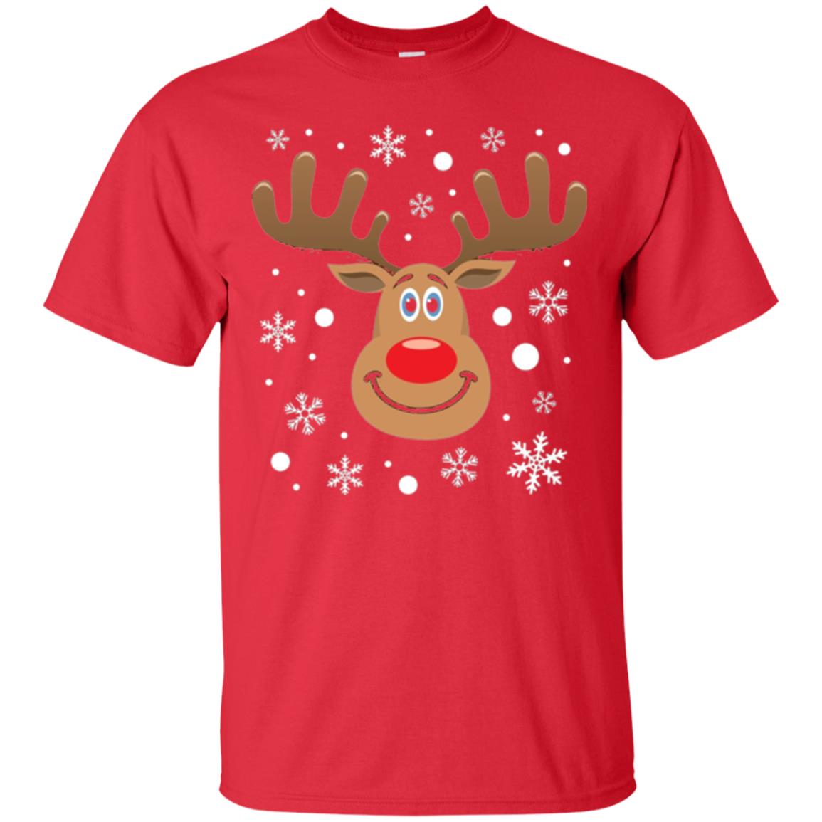 Christmas T-shirt Reindeer Merry Christmas Red