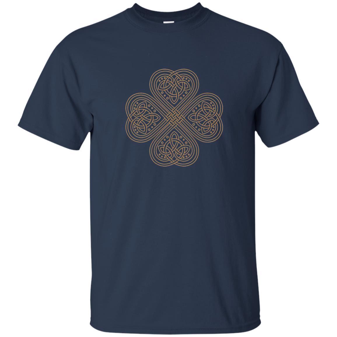 Irish Celtic Gold Knot Patricks Day Shirt Navy