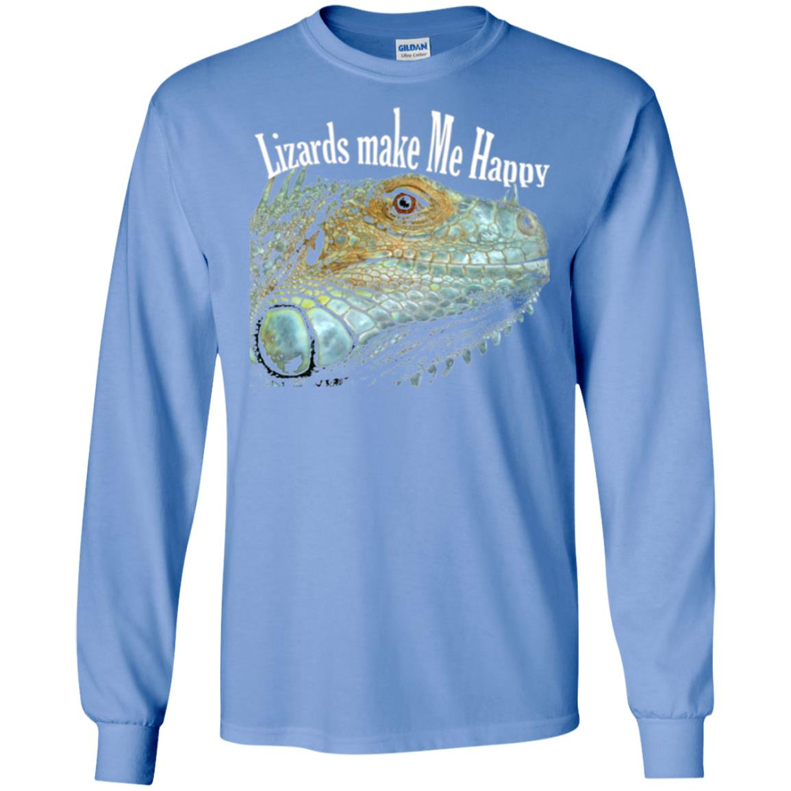 Reptiles Lovers T-shirt Lizards Make Me Happy Carolina Blue