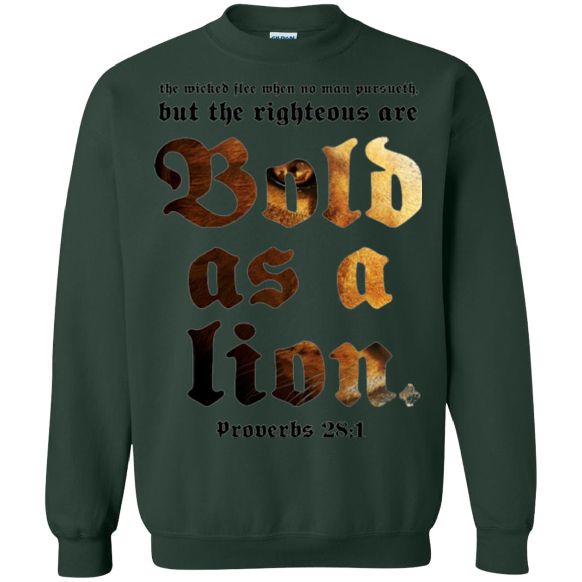 Christian T-shirt Bold As A Lion Forest Green