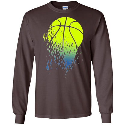 Basketball T-shirt Disintegrating Neon Green Dark Chocolate