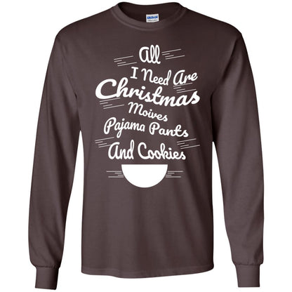Christmas T-shirt All I Need Are Christmas Movies Pajama Pants Dark Chocolate