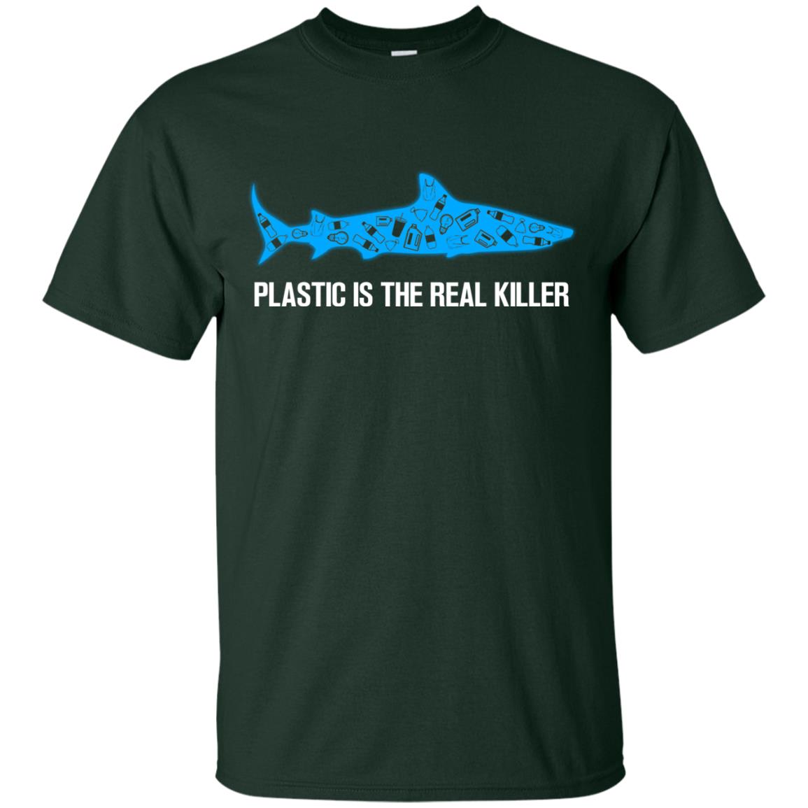 Plastic Is The Real Killer Save Ocean Shark Shirt Forest