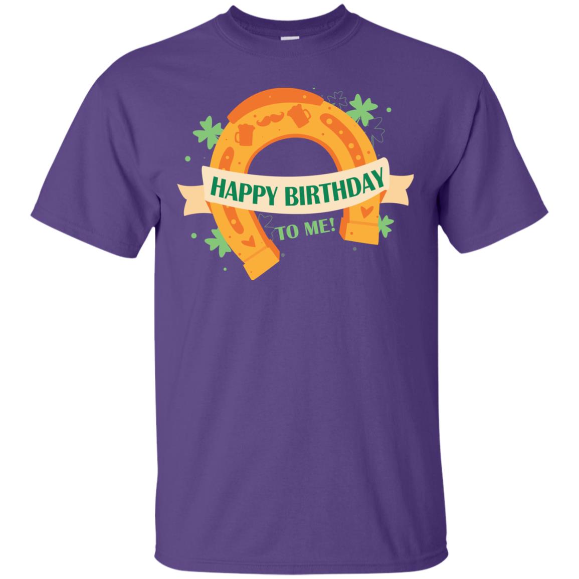 Happy Birthday To Me Shamrocks Saint Patrick's Day T-shirt Purple