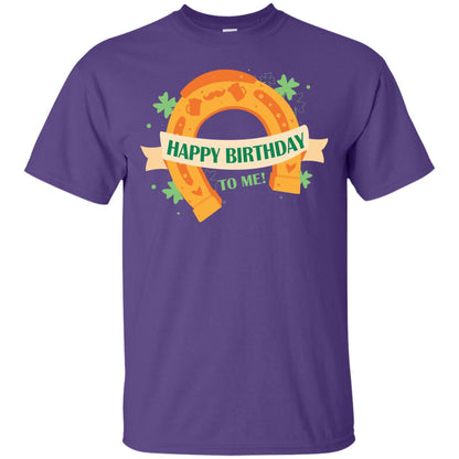 Happy Birthday To Me Shamrocks Saint Patrick's Day T-shirt Purple