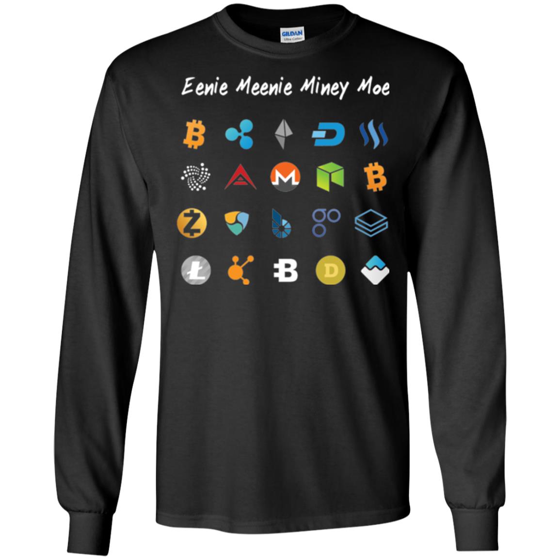 Bitcoin Litecoin Ethereum Eenie Meenie Miney Moe T-shirt Black