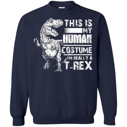 Dinosaus T-shirt This Is My Human Costume Shirt Human Navy