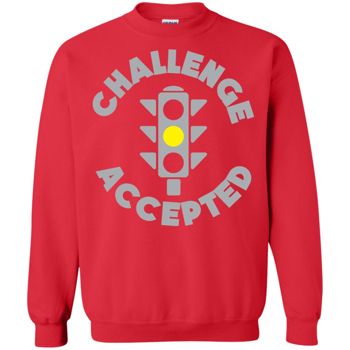 Funny Racing T-shirt Challenge Accepted Yellow Light Car Red