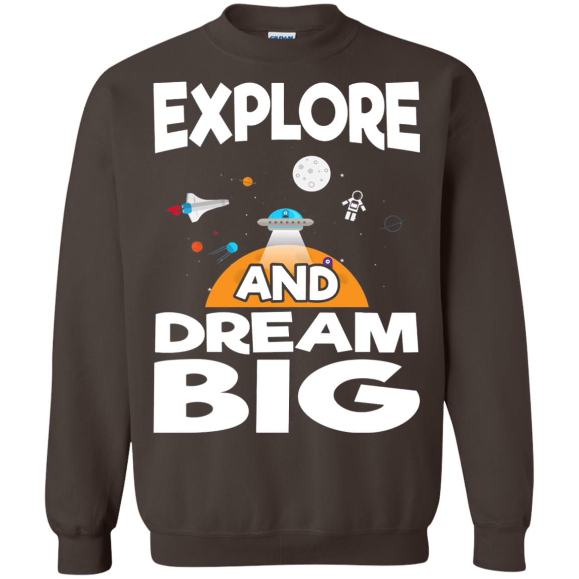 Explore And Dream Big Space Universe Planet Shirt Dark Chocolate