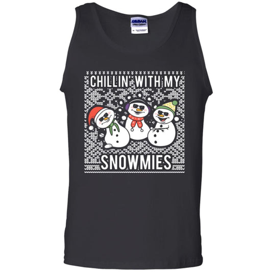 Christmas T-shirt Chillin' With My Snowmies Black