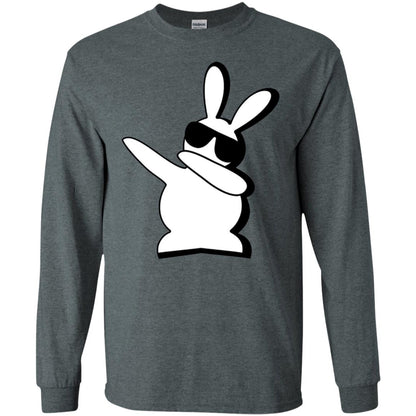 Dabbing Hip Hop Bunny Easter Shirt Dark Heather