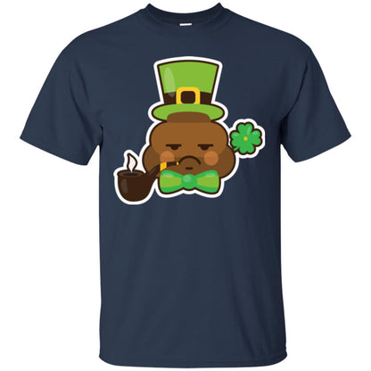 Saint Partick_s Day T-shirt Leprechaun Poop Emoji With Patrick Hat Navy