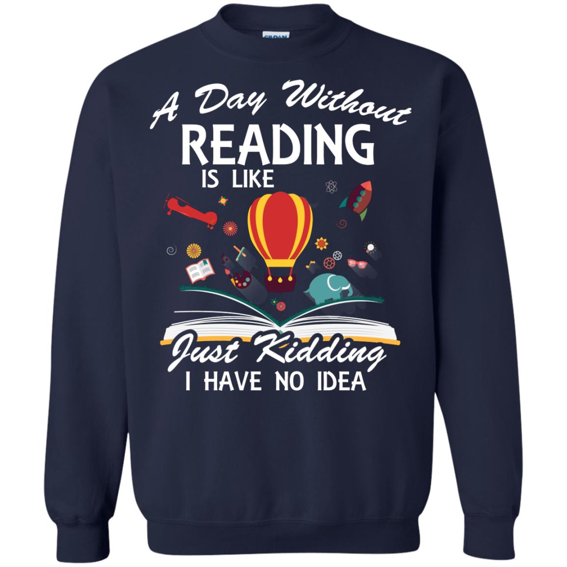 A Day Without Reading Is Like Bookworm T-shirt Navy
