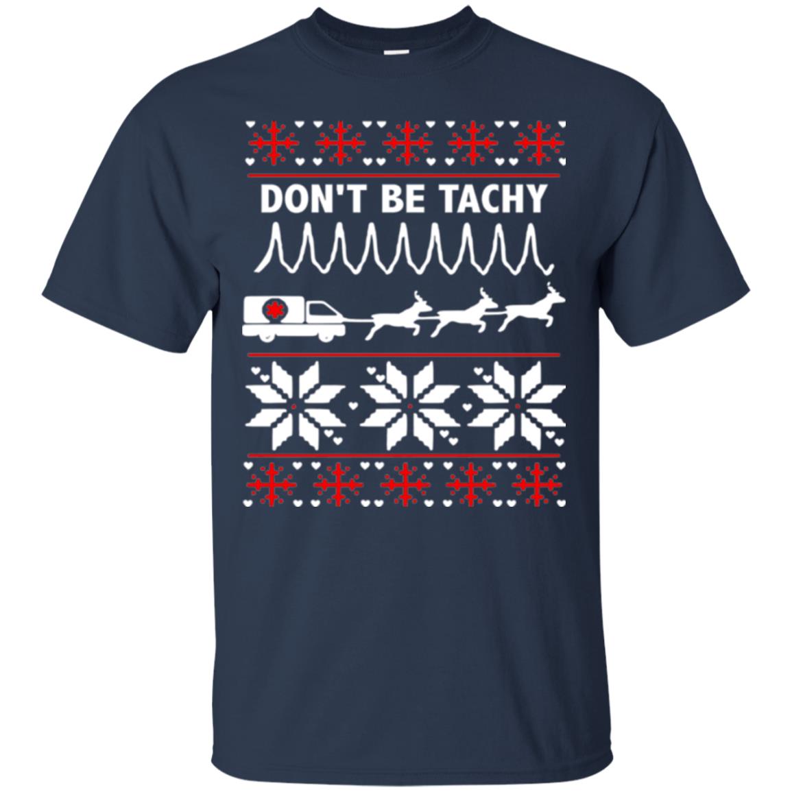 Cardiac Nurse T-shirt Don_t Be Tachy Navy