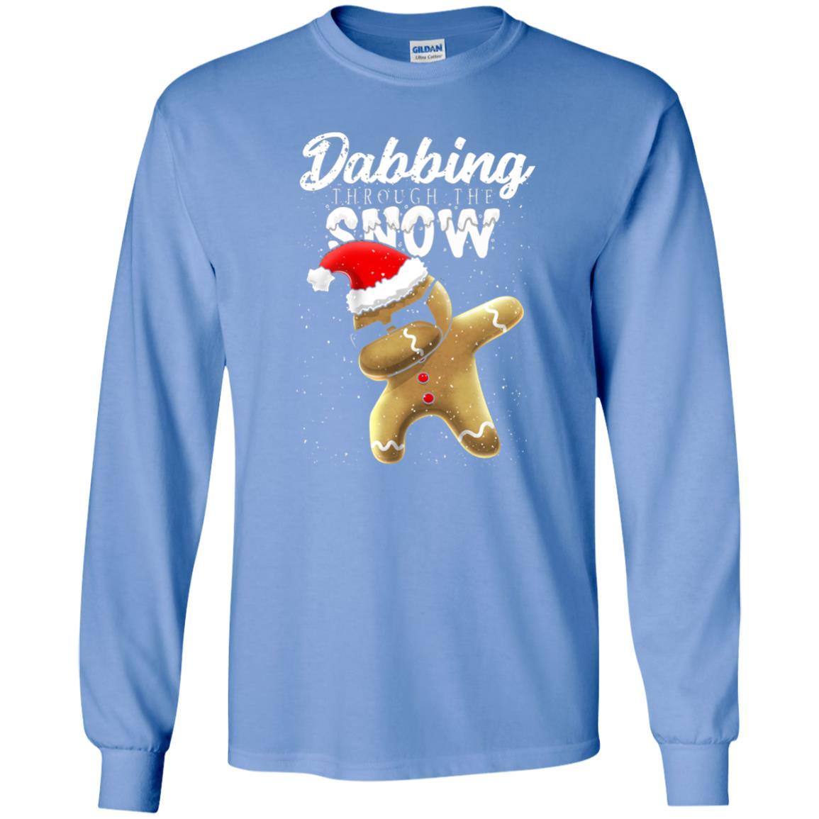 Dabbing Gingerbread T-shirt Dabbing Through The Snow Carolina Blue