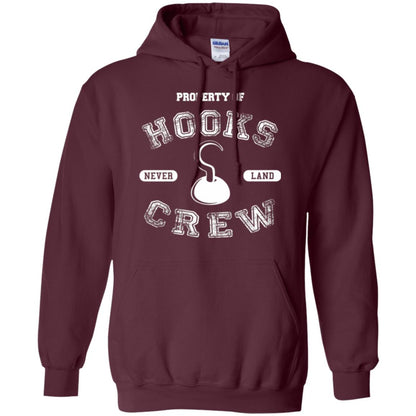 Property Of Captain Hooks Crew Funny Pirate T-shirt Maroon
