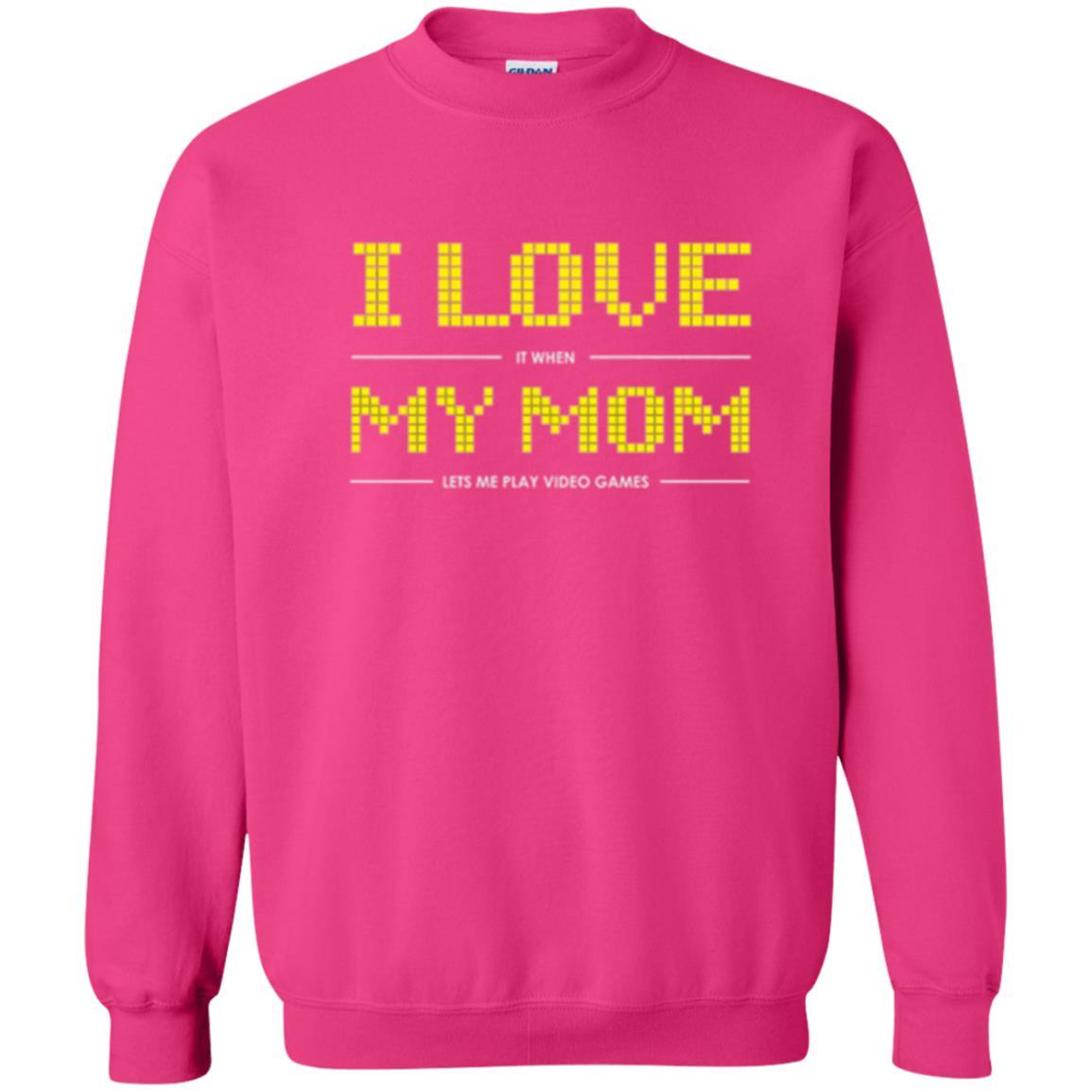 Family T-shirt I Love My Mom Let's Me Play Video Games Heliconia