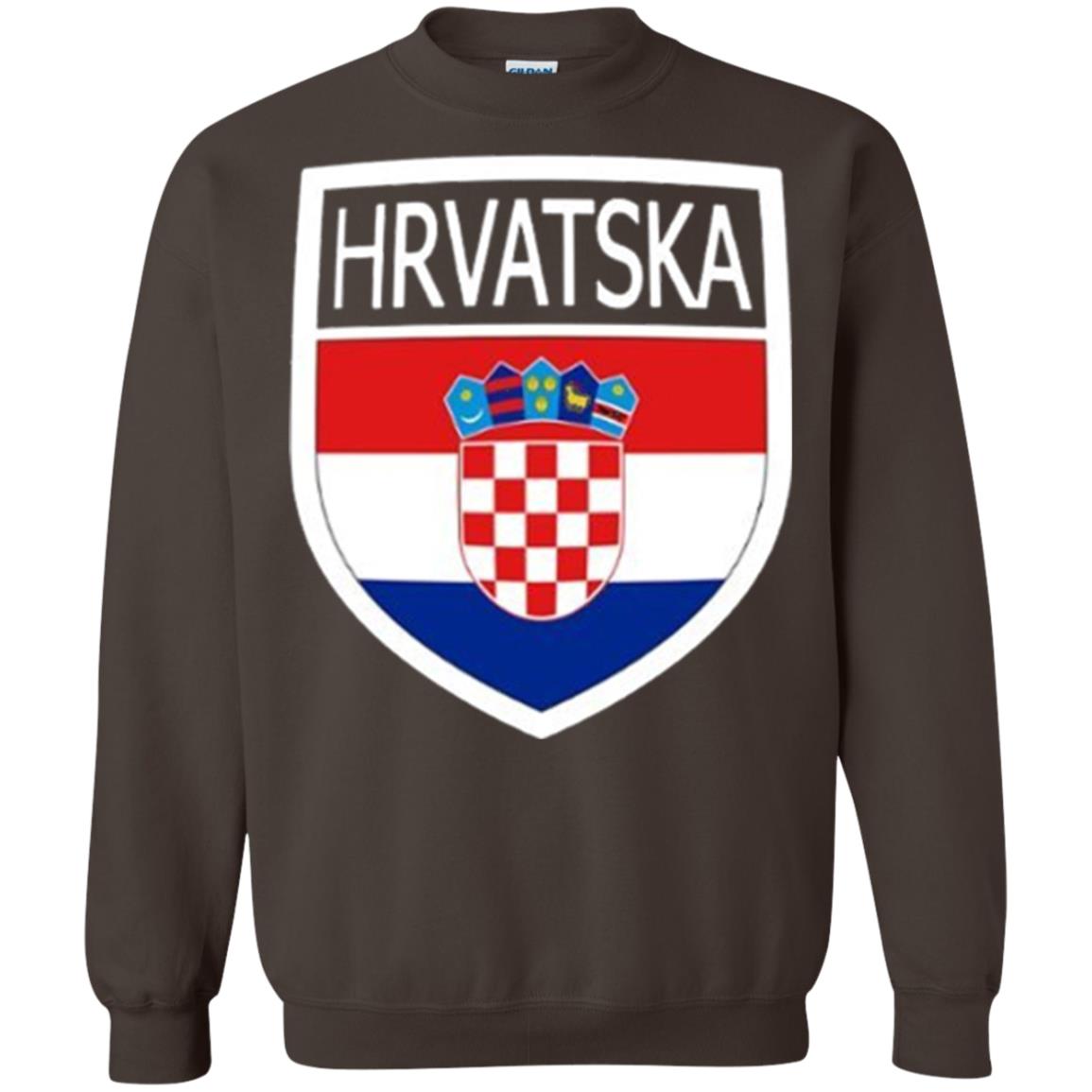 Croatia Shield T-shirt Hrvatska Patch Croatian Flag Badge Dark Chocolate