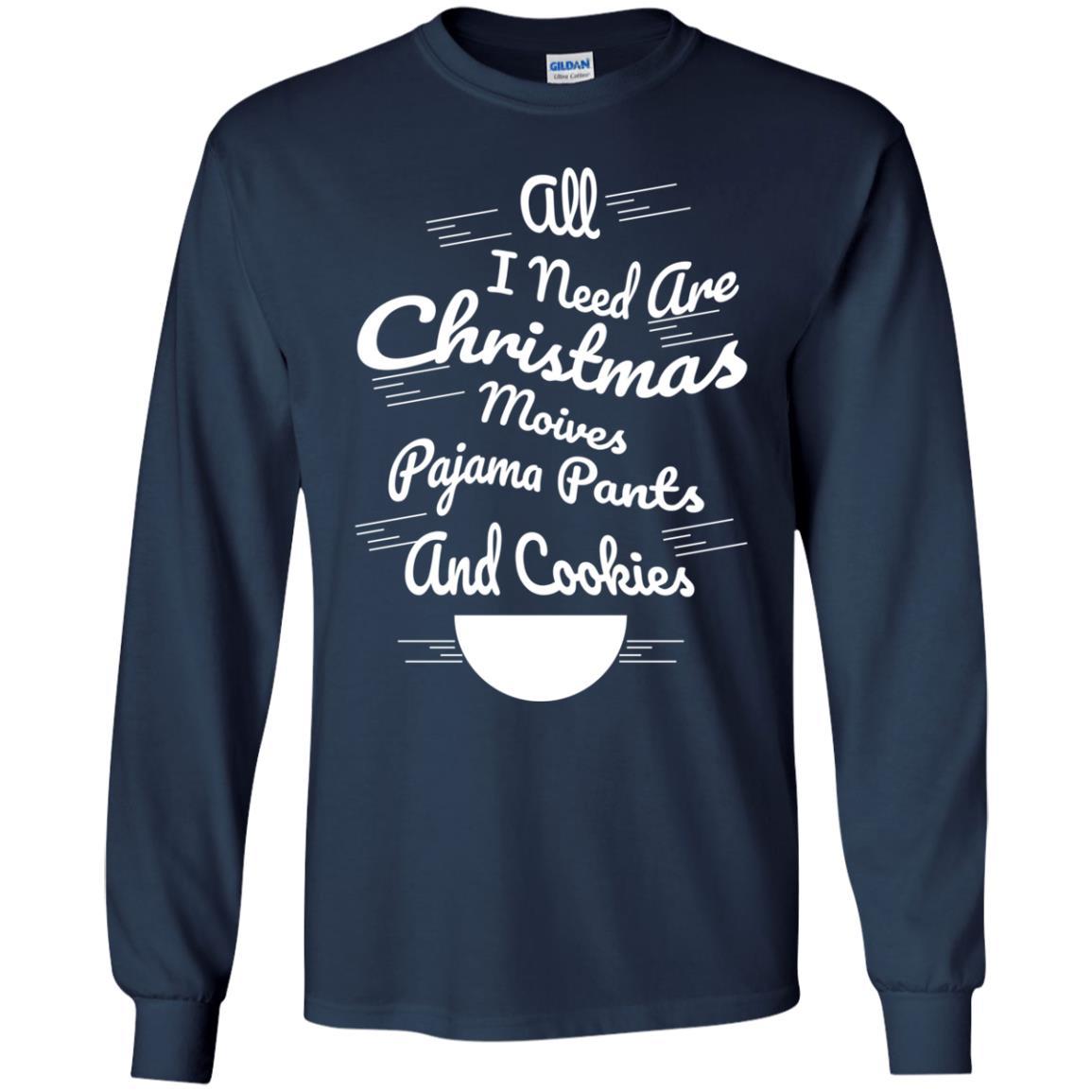 Christmas T-shirt All I Need Are Christmas Movies Pajama Pants Navy