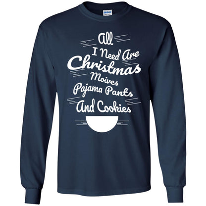 Christmas T-shirt All I Need Are Christmas Movies Pajama Pants Navy