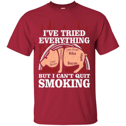 Tried Everything But Cant Quit Smoking Barbecue Shirt Cardinal