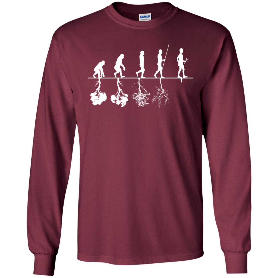 Evolution Tree Of Human Life Thinking Save Environment Shirt Maroon