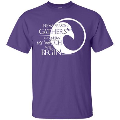 New Season Gathers And Now My Watch Will Begin Game Of Thrones Fan T-shirt Purple