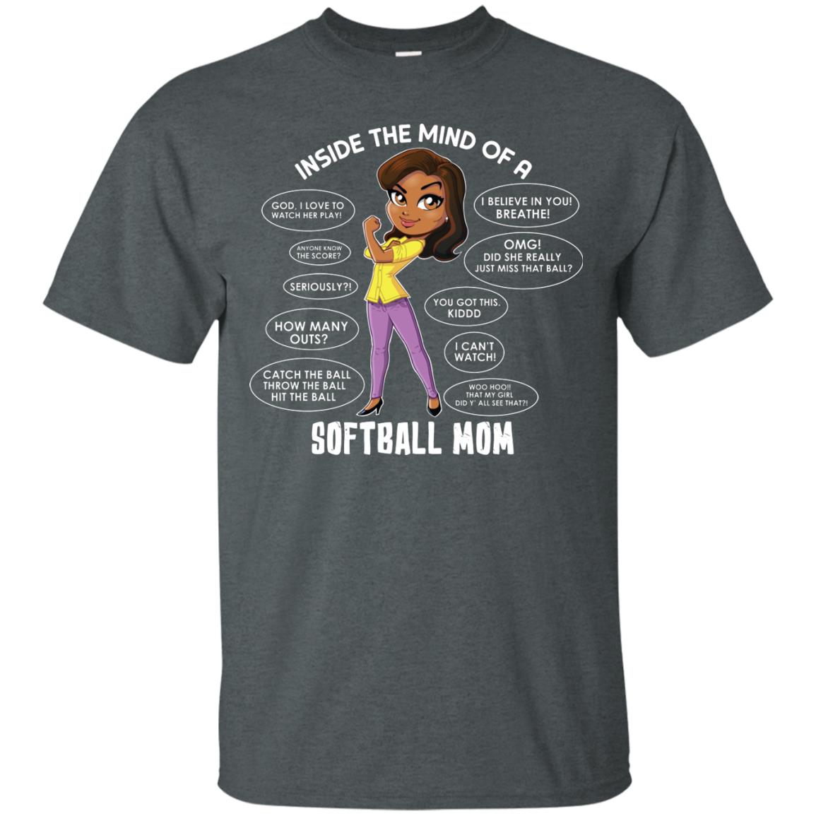 Inside The Mind Of A Softball Mom Shirt Dark Heather