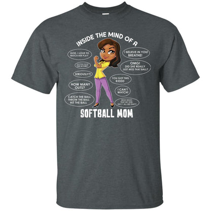 Inside The Mind Of A Softball Mom Shirt Dark Heather