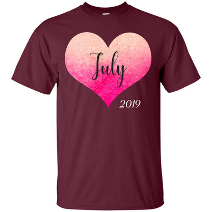 Pregnancy Reveal Announcement Party July 2019 Shirt Maroon
